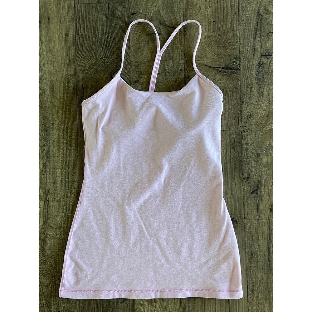 Lululemon Athletica W1AMXS Power Pose Light Pink Tank Top Women's Size 4 READ